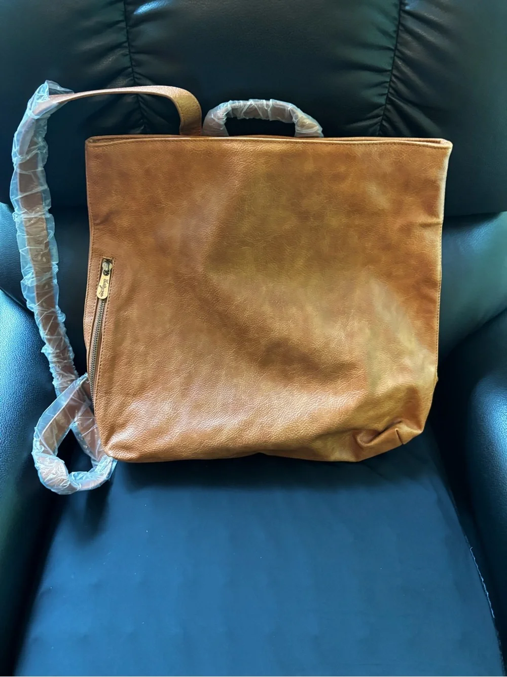 Thirty-One High Street Backpack | Caramel Distressed Pebble Faux Leather